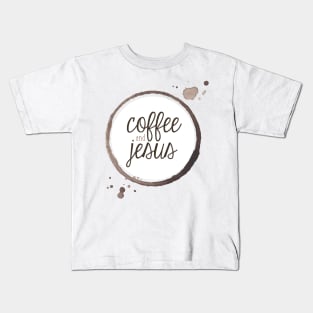 Coffee and Jesus with Ring Kids T-Shirt